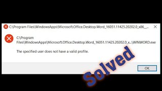 How To Fix The Specified User Does Not Have A Valid Profile Error In Windows [upl. by Ricca459]