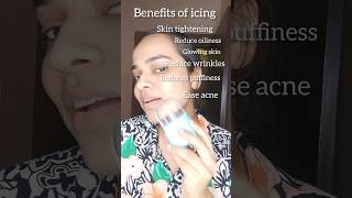 Benefits of icing on face Icing on the face icing glowingskin skincare beauty trendingshorts [upl. by Nomelif]