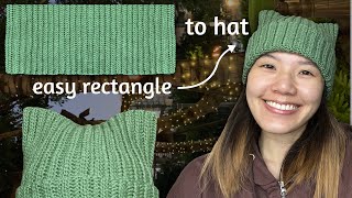 Stretchy Cat Ear BeanieSack Hat Crochet Tutorial [upl. by Atirrehs]