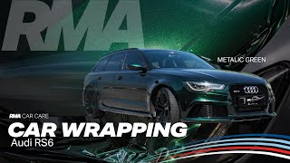 Audi RS6 Wrapped KPMF Black Green Iridescent Vinyl [upl. by Noived782]