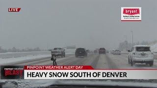 Heavy snow continues to fall south of Denver [upl. by Cruickshank574]