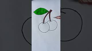 Cherry 🍒 Drawing for kids shorts drawing cherry art kidsvideo ytshorts kids trending [upl. by Ocicnarf]