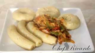 Jamaica Salt Mackerel Served With Cook Banana amp Dumpling  Recipes By Chef Ricardo [upl. by Ashlin]