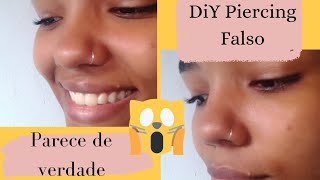 Como fazer Piercing Falso para o nariz DIY  Parece de verdade 😱 piercing diy [upl. by Luebke587]