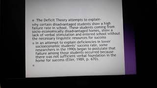 Dificit TheoryLanguage Across Curriculum [upl. by Edrick]