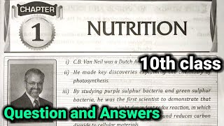 10th class  Biology  1Nutrition lesson  10th class biology 1st lesson all Question and Answers [upl. by Areik395]