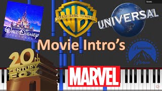 Movie Intros  Piano Tutorial 🎹 Universal  20th Century Fox  Disney  Marvel  Dreamworks [upl. by Briny]