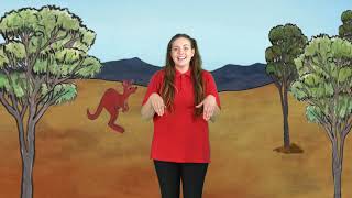 Hop like a kangaroo song  Auslan Signs  Childrens songs  hey dee ho music  Australian animals [upl. by Eirehc]