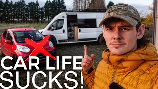 CAR LIFE SUCKS Back to FullTime Van Life [upl. by Anawad]