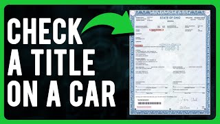 How to Check a Title on a Car Car Ownership [upl. by Wagshul]