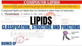 Lipids Classification Structure and Functions [upl. by Simone]