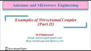 Examples of directional couplerMicrowave devicemicrowave engineering [upl. by Rochette]