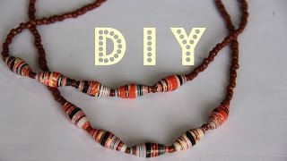 PAPER BEADS NECKLACE  TUTORIAL [upl. by Machutte812]