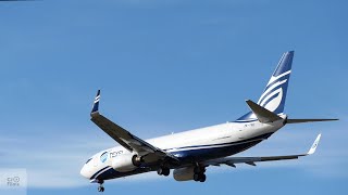 Texel Air Australasia B737800BCF Arrival at Christchurch Airport 22 June 2024 TNZ6101 ZKTXE [upl. by Bayard710]