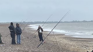 Dunwich Beach Fishing Cold and wet but still caught plenty of fish [upl. by Horan]