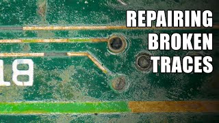 Repairing broken traces on a circuit board [upl. by Diad]