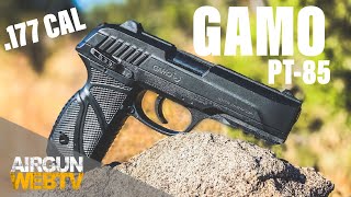 AIRGUN REVIEW  GAMO PT85  CO2 Pellet Pistol with Blowback [upl. by Post674]