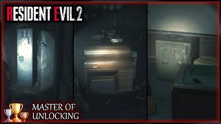 Resident Evil 2 Remake  All Safes amp Locks Locations Guide Master of Unlocking AchievementTrophy [upl. by Akvir]