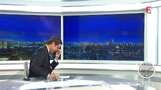 Le fou rire de Laurence Ostolaza et Julien Benedetto au journal de 7h  Télématin [upl. by Nagol226]