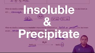 The meaning of the terms insoluble and precipitate [upl. by Ikoek555]