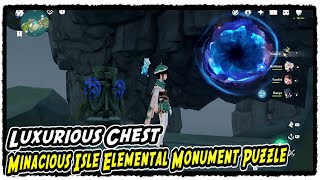 Minacious Isle Elemental Monument Puzzle with Luxurious Chest  Genshin 28 [upl. by Janet]