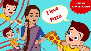 Pizza Party l Tindu Mindu Nursery rhymes amp Kids song II Hindi rhymes II [upl. by Haney885]