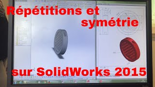 Répétition linéaire et symétrie SolidWorks Porte verre cocktail [upl. by Ahsuatal]