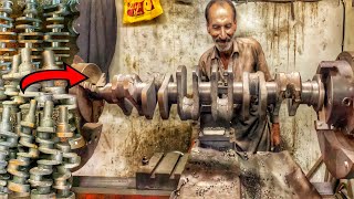 Amazing Production Of Crankshafts In Factory Machining 6 cylinder Diesel Engine Crankshafts [upl. by Atiken]