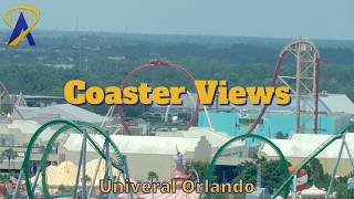 Universal Orlandos Tallest Roller Coasters As Seen From Aventura Hotel [upl. by Shell]