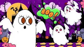 Five Little Ghosts   More Halloween Songs  Super Simple Songs  Spooky Nursery Rhymes [upl. by Atronna]