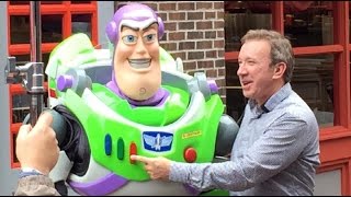 Tim Allen Meets Buzz Lightyear at Disneys Hollywood Studios Pizza Planet Walt Disney World [upl. by Onimod973]