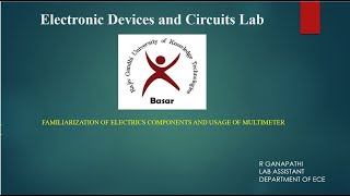 Familiarization of electrics components and usage of multimeter [upl. by Nytsyrk]