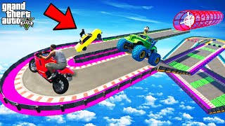 FRANKLIN TRIED IMPOSSIBLE ZIGZAG CURVY ROAD JUMP PARKOUR CHALLENGE GTA 5  SHINCHAN and CHOP [upl. by Betthezel567]