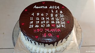 CALENDAR CAKE  birthday calendar cake tutorial  Korean butter cream cake [upl. by Hernando]