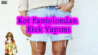 Eski Kot Pantolondan Etek Yapımı [upl. by Hawthorn]