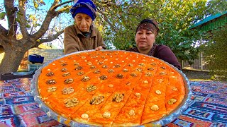 COLLECTING WALNUT AND MAKE AZERBAIJANI BAKLAVA ON THE TANDOOR [upl. by Koenraad218]