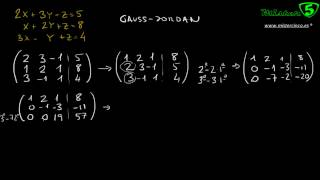 RESOLVER SISTEMA ECUACIONES POR EL MÉTODO ELIMINACIÓN GAUSSJORDAN [upl. by Augy]