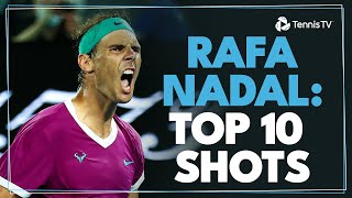 Rafael Nadals Top 10 Career ATP Shots [upl. by Nrubyar]