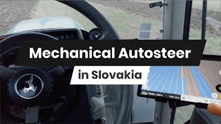 Fieldbee mechanical Autosteer in Slovakia I Hands free tractor driving [upl. by Tehcac]