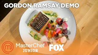 Gordon Ramsay’s Pan Roasted Sea Bass With Cauliflower Puree  Season 5  MASTERCHEF JUNIOR [upl. by Aletha]