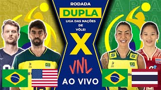 🇧🇷 BRASIL X ESTADOS UNIDOS 🇺🇸  🇧🇷 BRASIL X TAILÂNDIA 🇹🇭  VNL VÔLEI AO VIVO COM IMAGENS DO ESTÚDIO [upl. by Messab793]