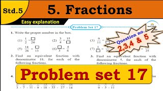 Problem set 17  Fraction  Chapter 5  5th standard  Maths [upl. by Repotsirhc]