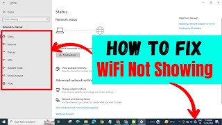 How To Fix WiFi Is Not Showing In Windows 10  Fix Missing WiFi [upl. by Silvanus]