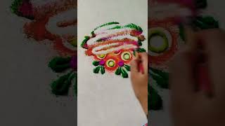 Easy rangoli youtubeshorts shortsfeed trendingshorts viralshort rangoli art [upl. by Poock]