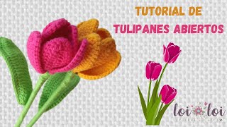 tulipanes crochet paso a paso  abiertos [upl. by Jeramie]