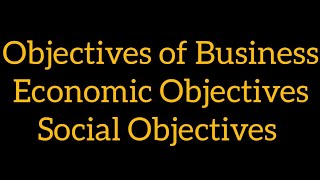 Objectives of Business Economic and Social objectives [upl. by Tichon]