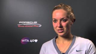 Interview Sabine Lisicki GER  Porsche Tennis Grand Prix 2013 [upl. by Jacqui83]