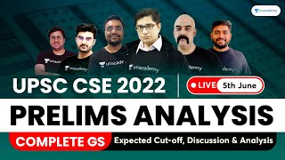 UPSC CSE Prelims 2022  Paper 1 Analysis  Complete GS  Answer Key Solutions and Expected Cutoff [upl. by Noloc854]