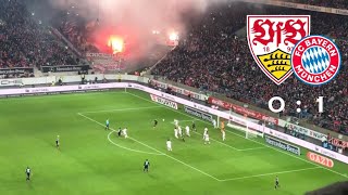 VfB Stuttgart vs FC Bayern München  Fangesang aber keine Choreografie Bengalos Schickeria Elfer [upl. by Vaclava]