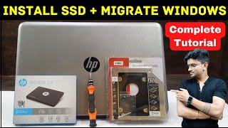 How To Install SATA SSD In HP Laptop  How To Clone Windows From HDD To SSD [upl. by Avehsile]